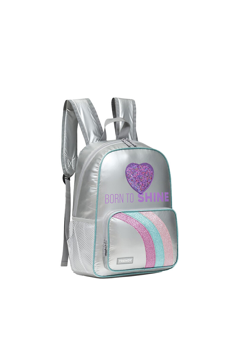 Mochila metalizada Plateado