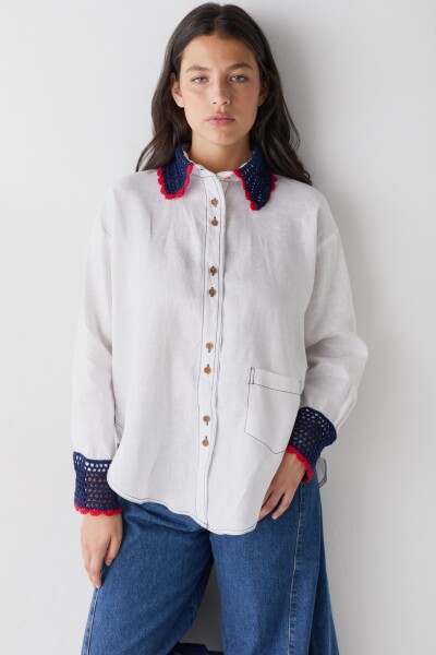 PRE VENTA CAMISA EMBLEMA Blanco Con Rojo Y Azul