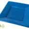 Plato Cuadrado Biodegradable x10 Und Azul