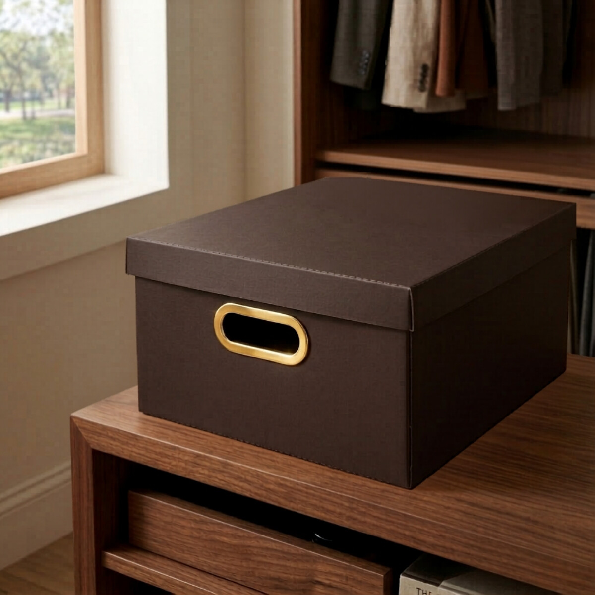 Caja organizadora Lino M 29cm x29cm x15cm - MARRON 