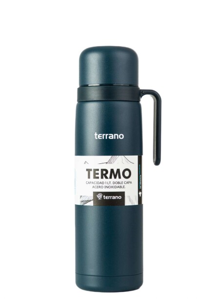 Termo con Manija Rígida Color Azul Opaco