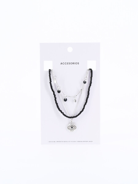 COLLAR OJO PLATEADO