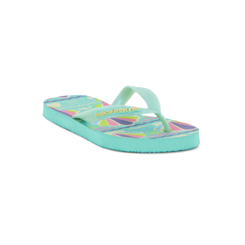 Tropical Brasil Ojota Infantil De Niña - Aguamarina/turquesa Aguamarina-turquesa