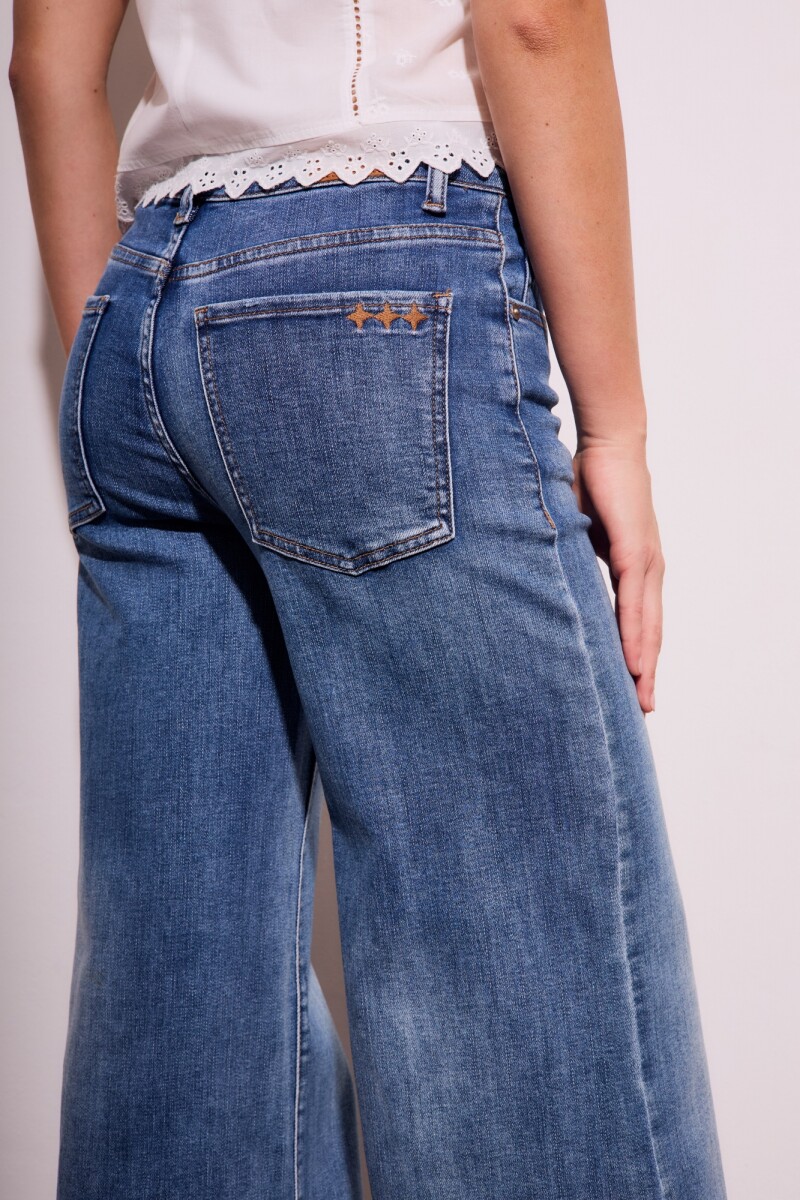 Jean Flared Wide Leg Denim