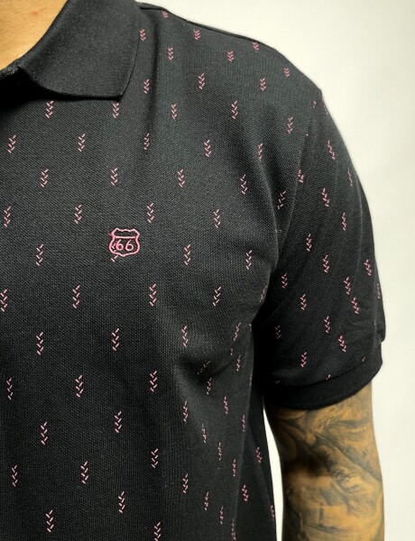 Polo estampada Delfas Negro