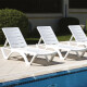 Set x2 reposera sole para jardin con posiciones BLANCO