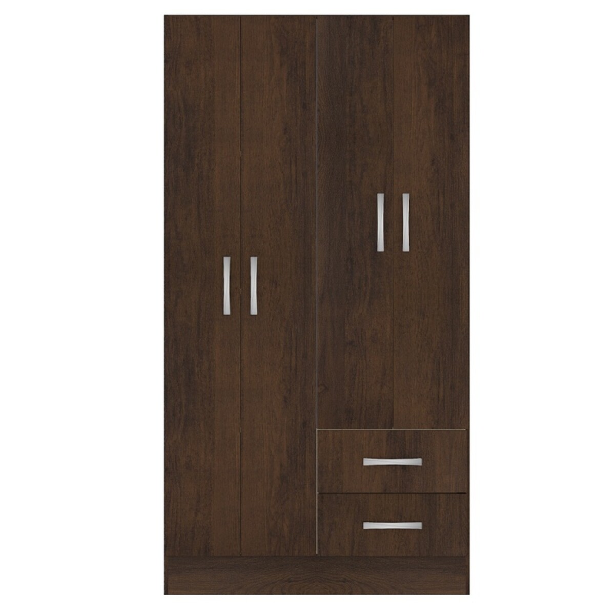 Ropero Armario 4 puertas 2 cajones con estantes y perchero 170 x 90 x 36 cm - Rustico 