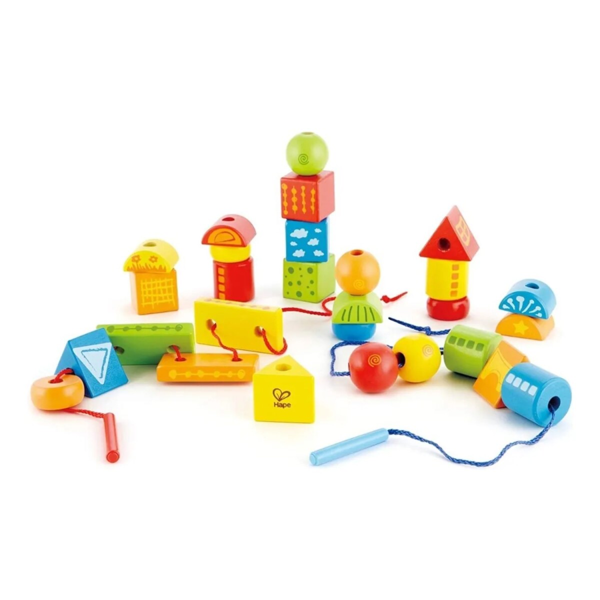 Juego Cordones Creativos Hape Con Bloques Hp0090 