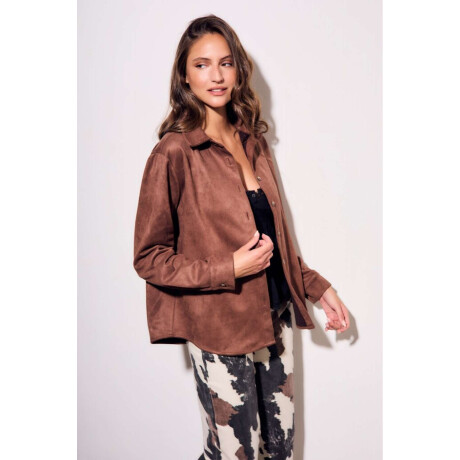 Camisa Gamuza Cuero Vegano Chocolate