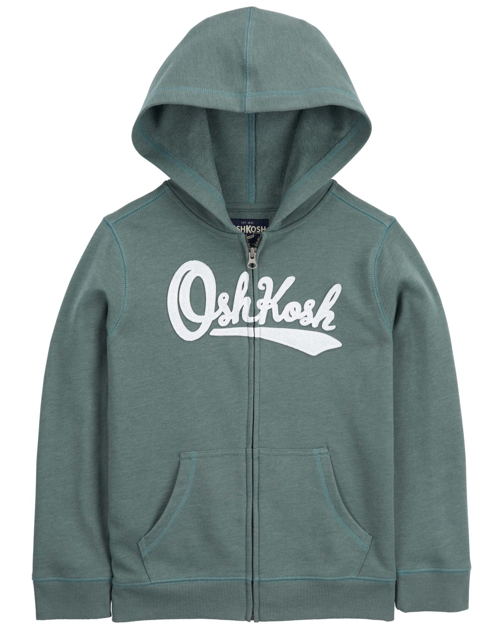 Campera de algodón, con capucha y logo. Talles 6-14 Sin color