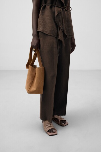 PANTALÓN LINO Marron