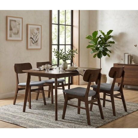 JUEGO DE COMEDOR MESA + 4 SILLAS DC05 MARRON JUEGO DE COMEDOR MESA + 4 SILLAS DC05 MARRON