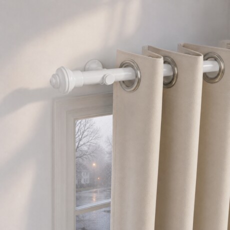 Barrote cortina metal Eurometal 2,0m + 2 soportes BLANCO