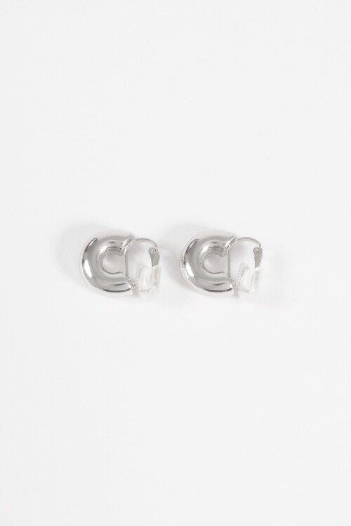 Aros clip bold plateado