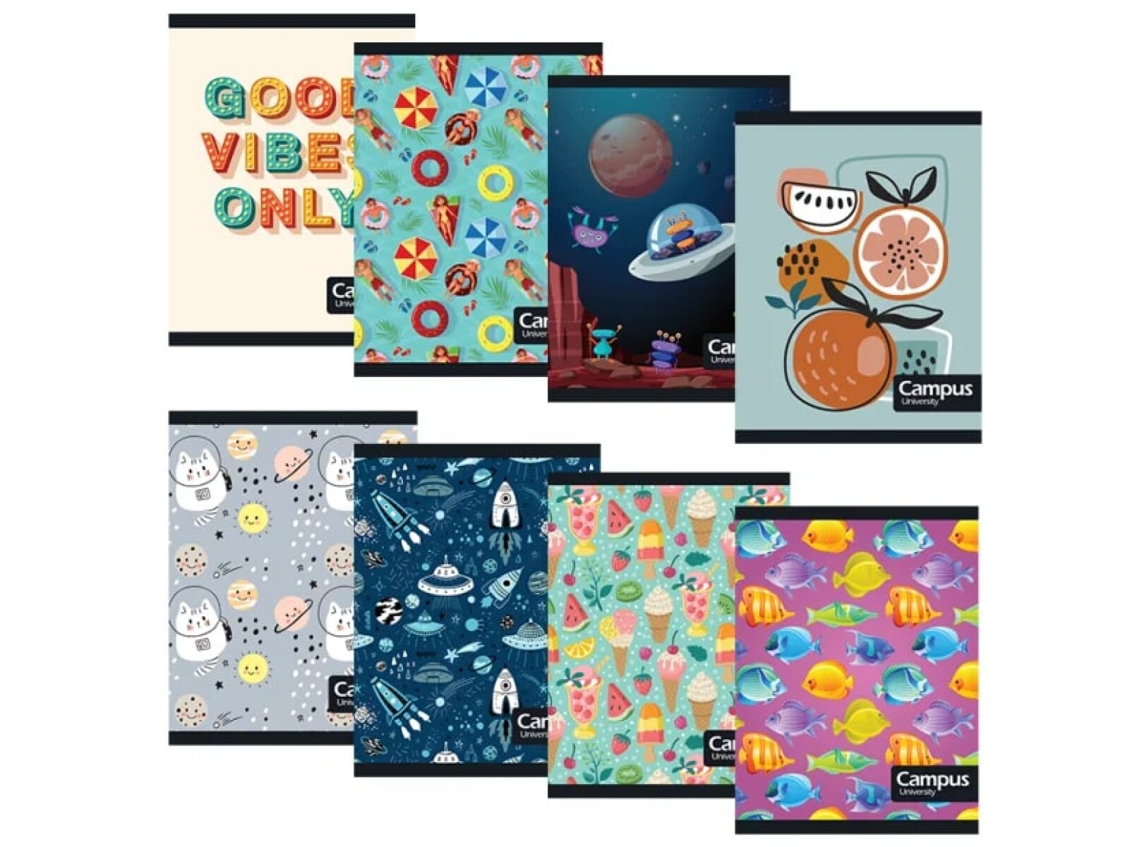 Cuaderno Campus Engrampado 72 Hojas Surtido 