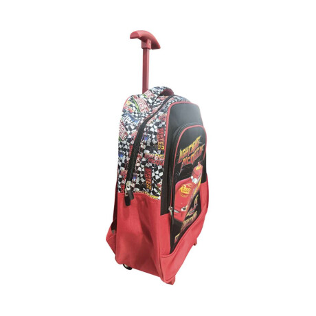 Mochila Infantil Cars con Carro Jacquard Grande Negro