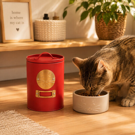 Lata para comida de gatos Rojo con Dorado Lata para comida de gatos Rojo con Dorado