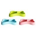 COMEDERO DOBLE PARA MASCOTA HUESO MULTICOLOR