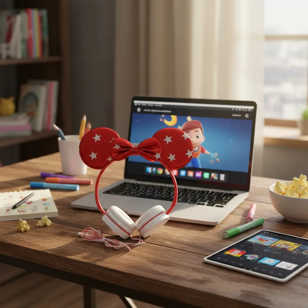 Auriculares infantiles cableados con orejas y moño Auriculares infantiles cableados con orejas y moño