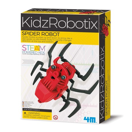Juego Educativo de Ciencias y Robótica 4M Robot Araña Rojo