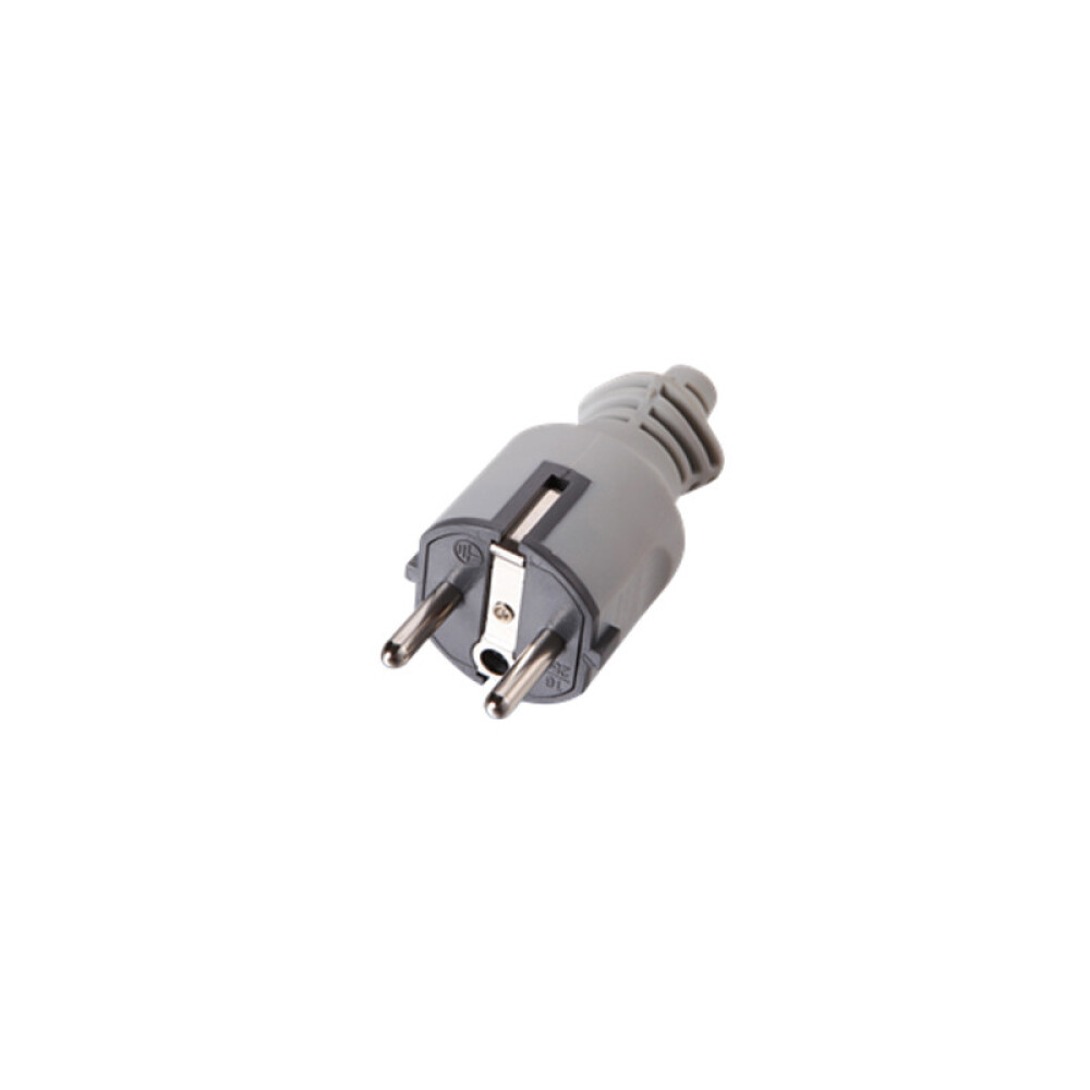 Ficha schuko de goma 16A, gris - Electraline ELE05178