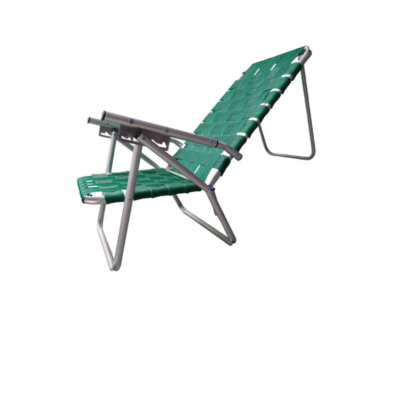 Reposera Baja Aluminio Reforzado 5 Posiciones Verde