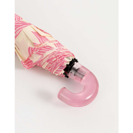 Paraguas Corto Estampado Blanco Crema