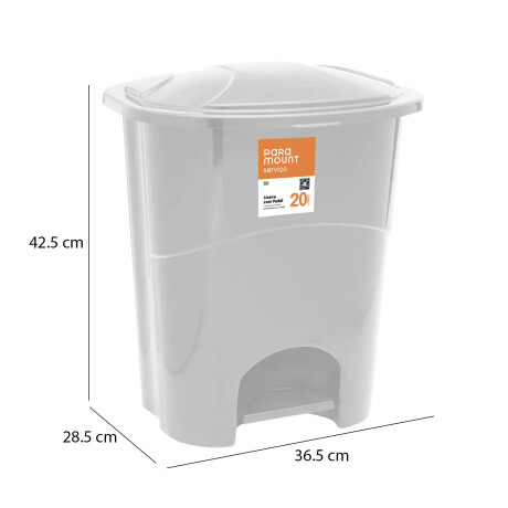 Tarro De Basura Papelera Residuos Con Pedal 20 litros Blanco
