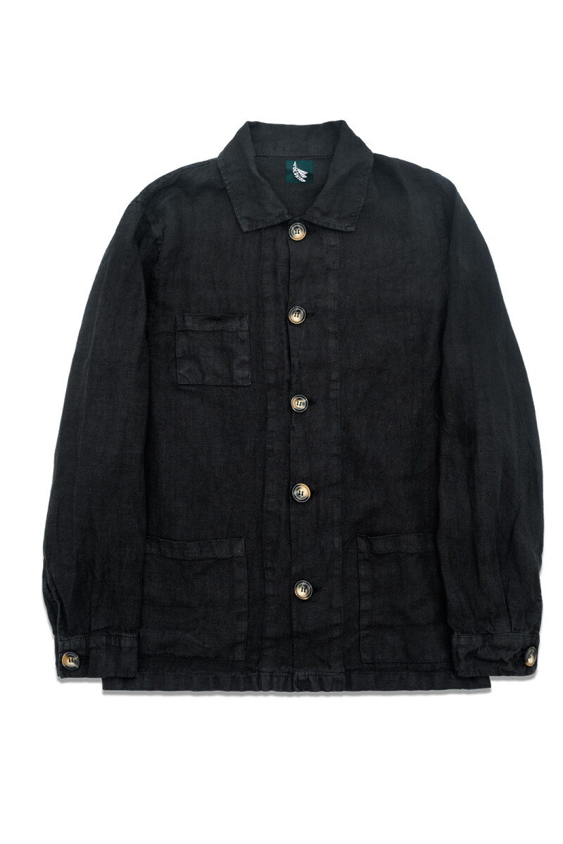 HEAVY LINEN JACKET Negro