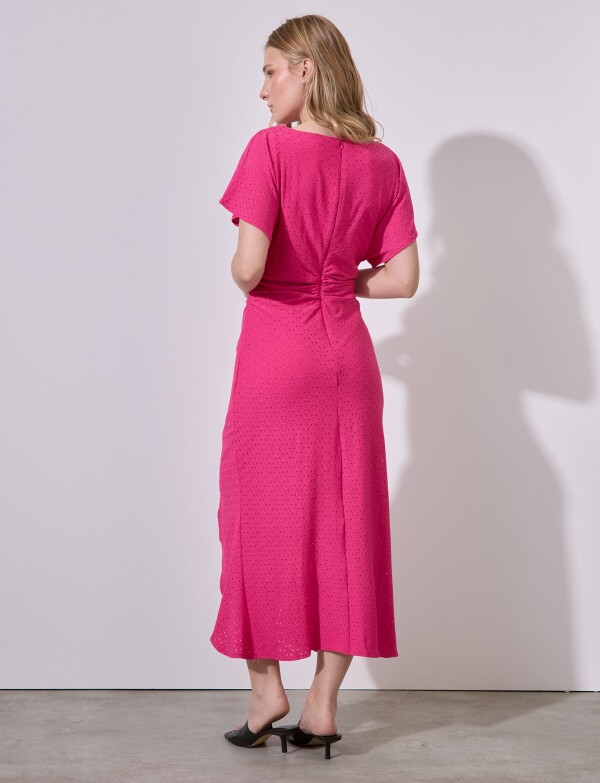 Vestido Maxi Broderie FUCSIA