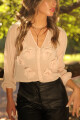 CAMISA C219/25 M/L CON FRUNCES EN CANESU- INTERVENIDO Rosa