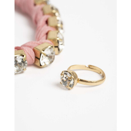 Set De Tobillera Y Anillo Rosa Viejo