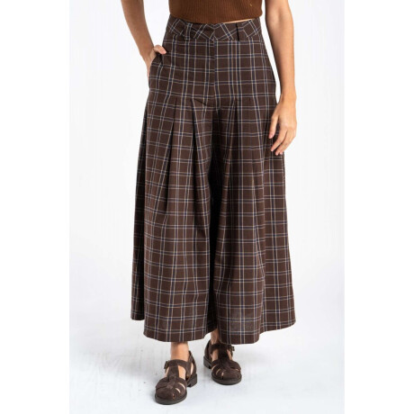 Pantalón Extra Wide Cuadros Marino