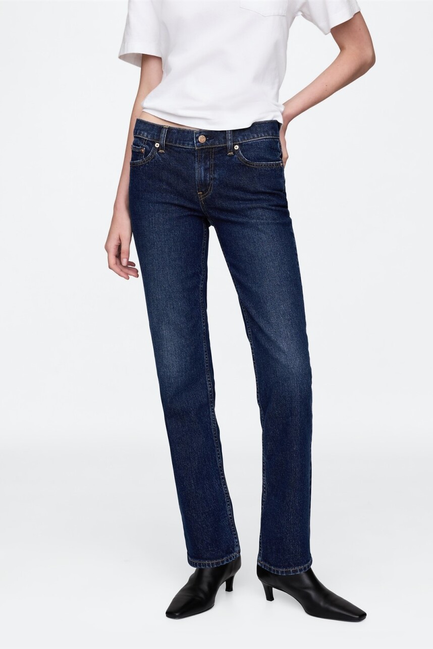 Jean 90S Straight Tiro Bajo Mujer Dark Indigo 1