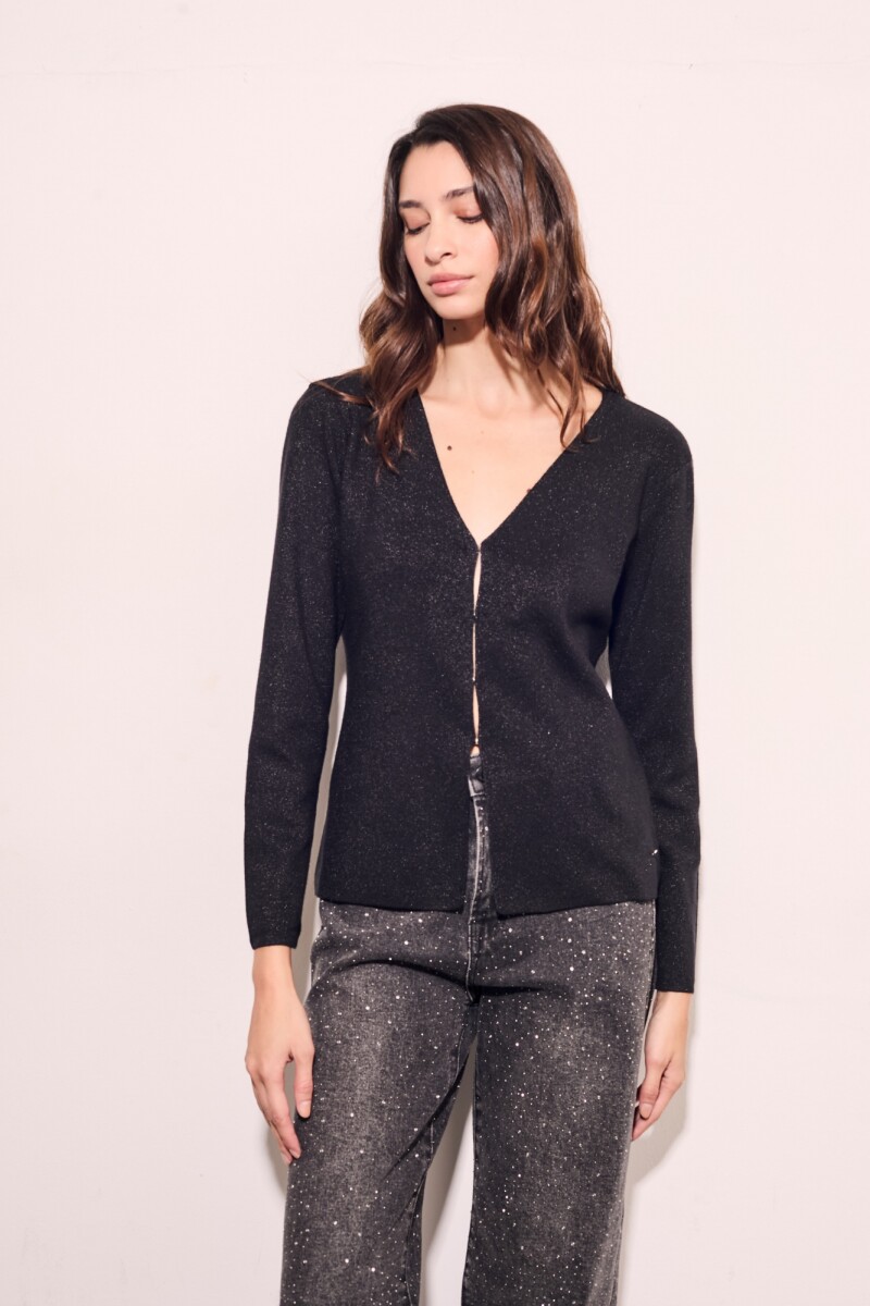Cardigan Lurex Negro