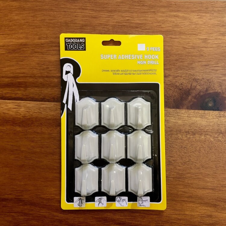 Perchas autoadhesivas x9 Uds Blanco