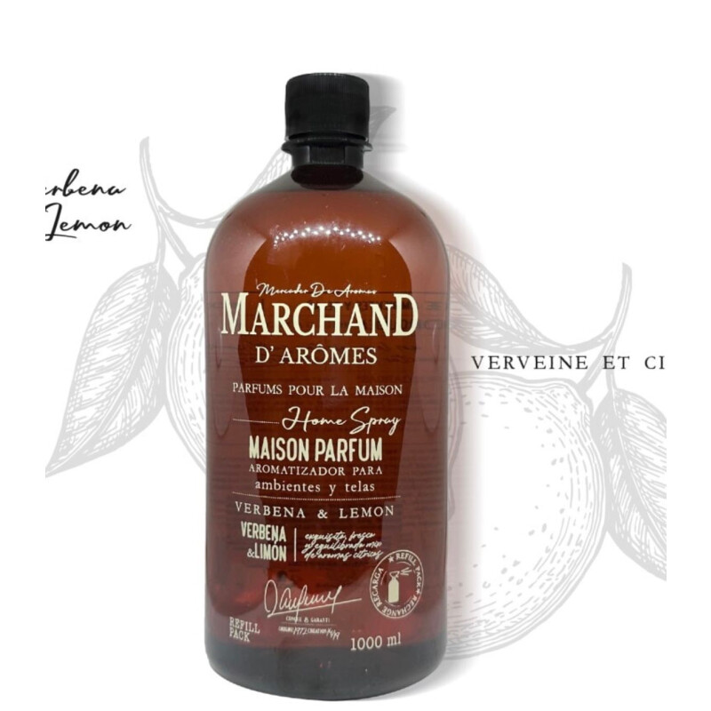 REFILL HOME SPRAY MARCHAND 1000ML VERBENA & LIMON