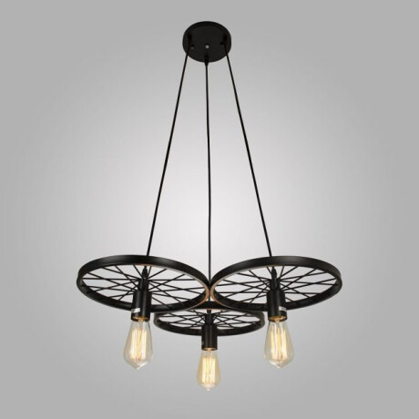 Lampara Colgante Techo Retro Decorativo Ruedas Vintage Led Negro