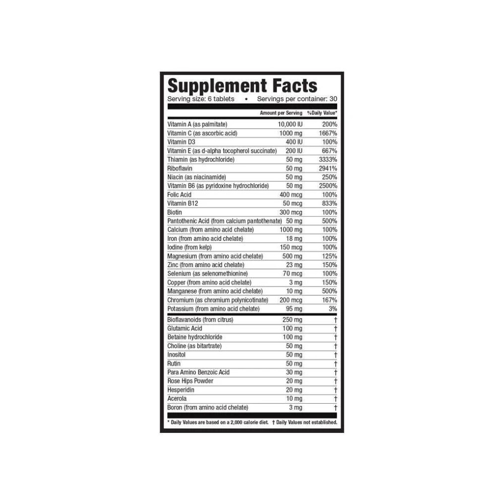 Daily Complete Formula | Multivitamínico y Multimineral | 180 Tabletas Ultimate Nutrition Daily Complete Formula | Multivitamínico y Multimineral | 180 Tabletas Ultimate Nutrition