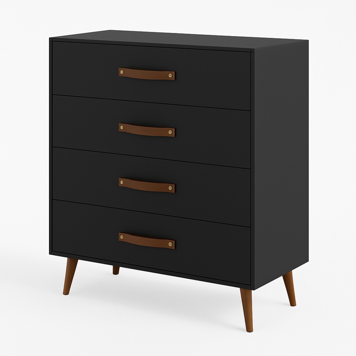 Cómoda Cajonera Padua 4 Cajones Blanca - Negro 