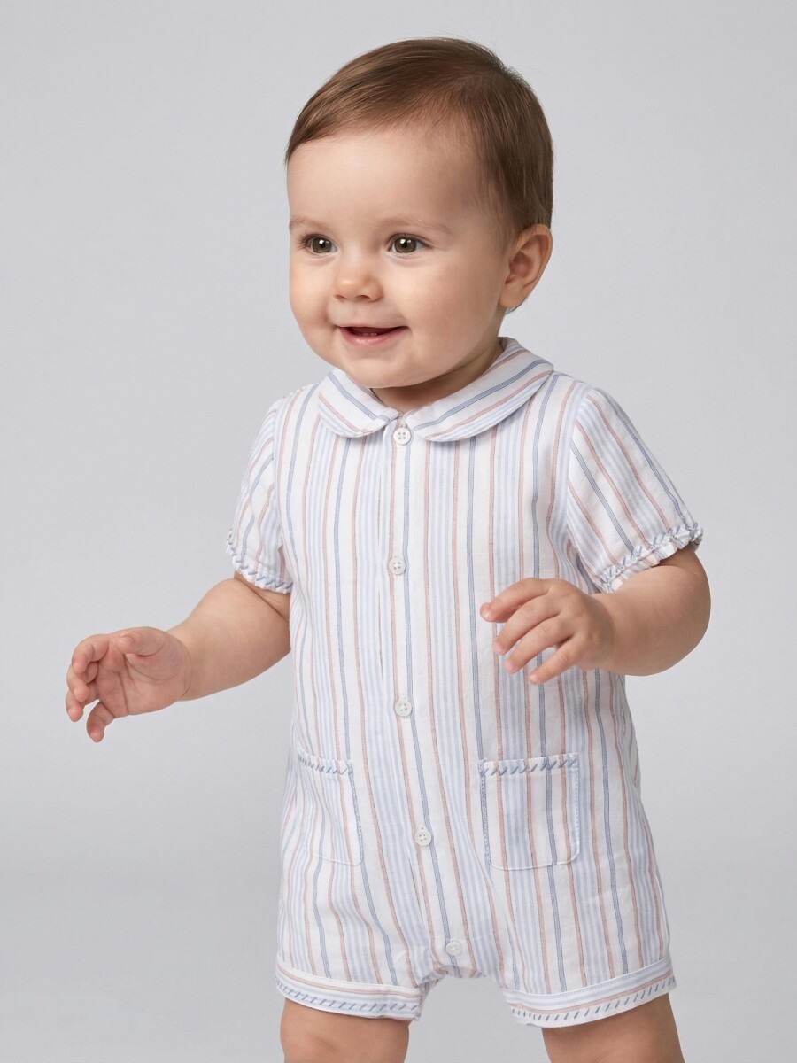 Pijama De Rayas Gris