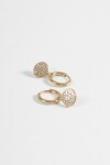 Aros acero moneda strass dorado