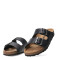 Sandalias de Hombre Freeway Casual 2 Hebillas Negro (Cuero Graso)