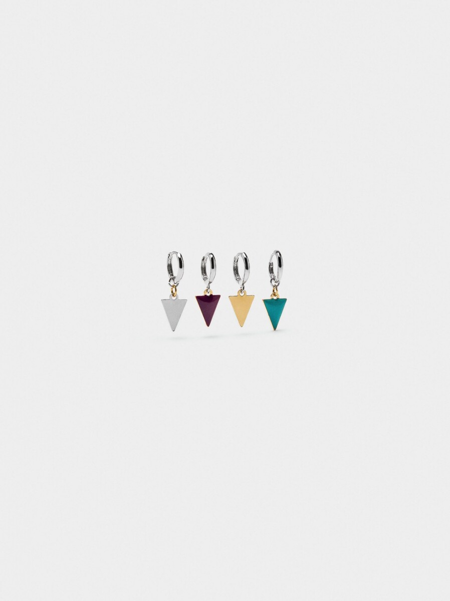 Set De Aros Con Esmalte - multicolor 