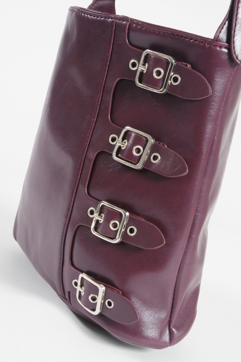 Cartera bandolera hebillas bordo