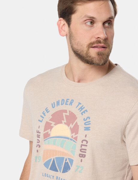 REMERA ESTAMPADA DE ALGODÓN Beige