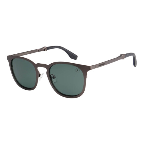 Lentes De Sol One Piece Redondo De Acero Inoxidable Verde/Ónix