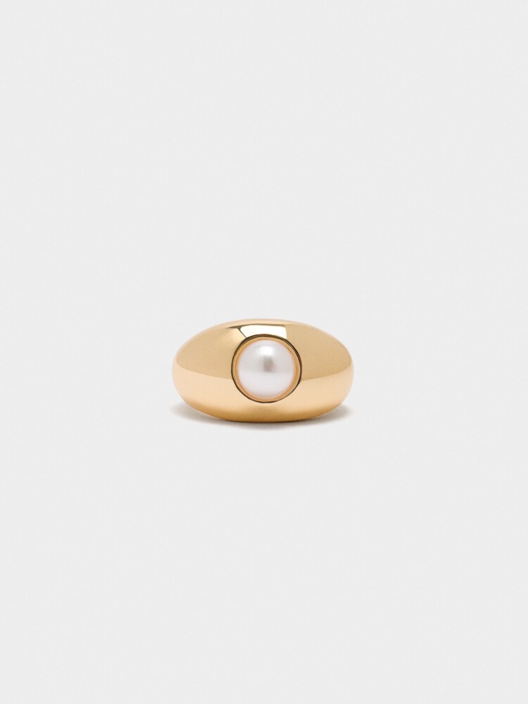 Anillo Con Perla dorado
