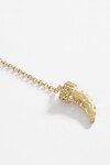 Collar cadena doble vuelta dije cuerno dorado