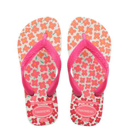 Sandalias Infantiles Havaianas Hav.Kids Flores Blanco - Rosado - Fucsia